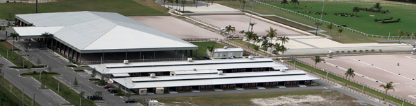 Global Dressage Festival grounds with grass jumper derby field (top right) at Palm Beach International Equestrian Center. © 2013 Ken Braddick/dressage-news.com