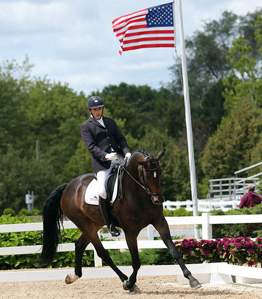 David Wightman on Silberpfeil in the USA Young Horse Championships. © 2015 Ken Braddick/dressage-news.com