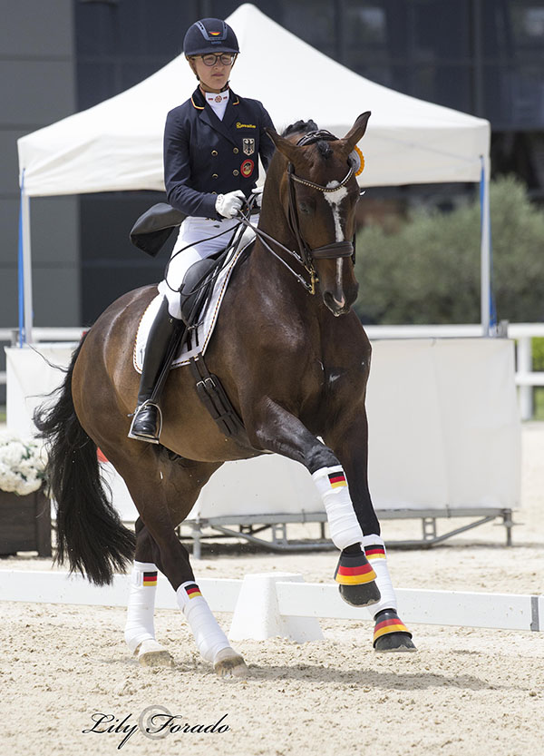 Germany's Hannah Erbe on Carlos, winner of European Championship individual and team gold medals. © 2016 Lily Forado for dressage-news.com